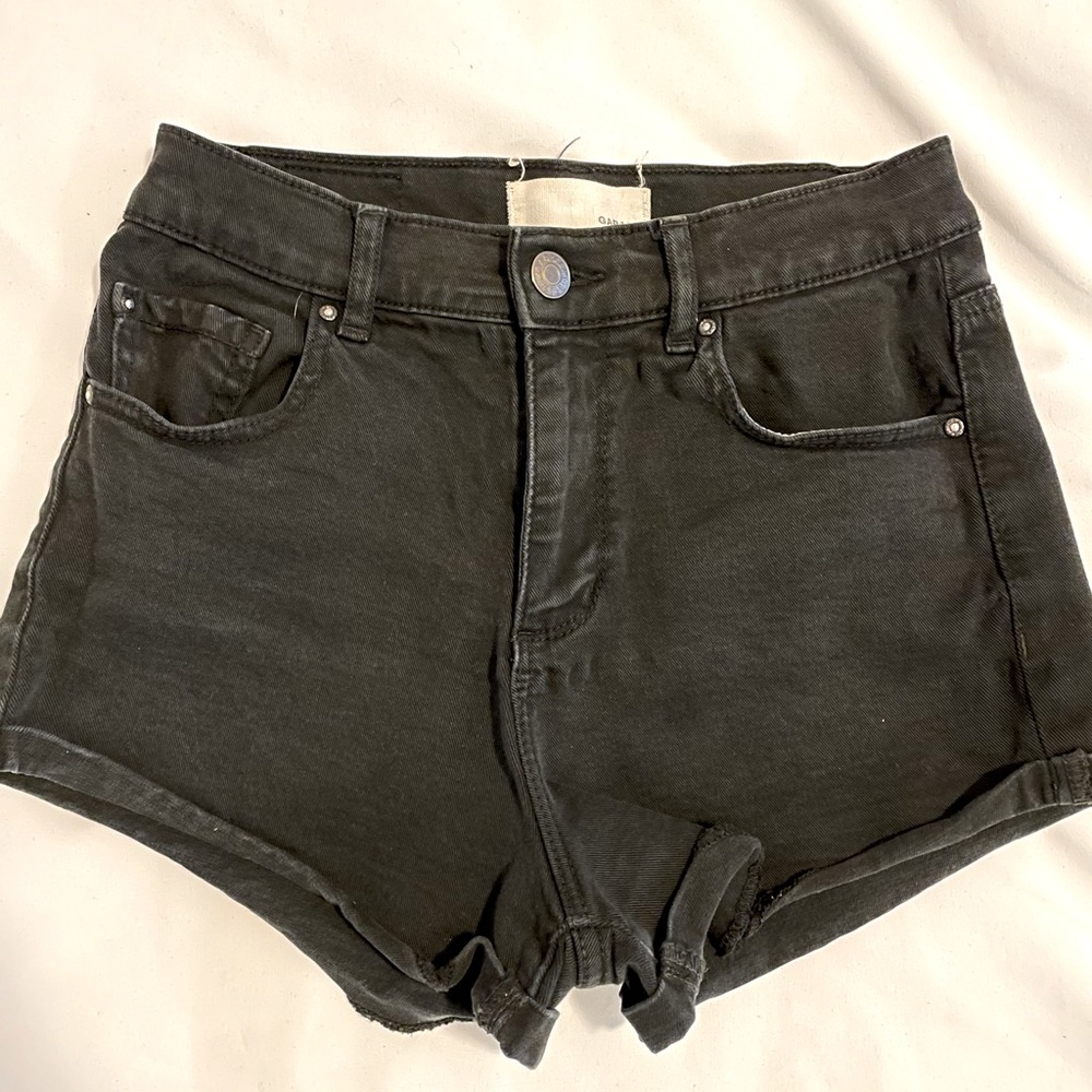 Garage black jean shorts